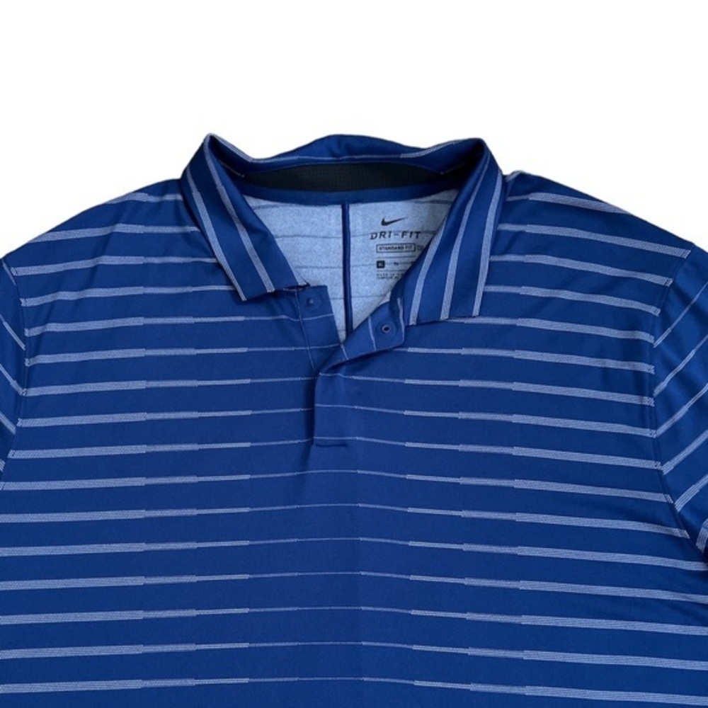 Nike Dri-Fit Men's Blue Standard Fit‎ Striped Performance Polo Shirt Sz. XL NWOT - Picture 2 of 13